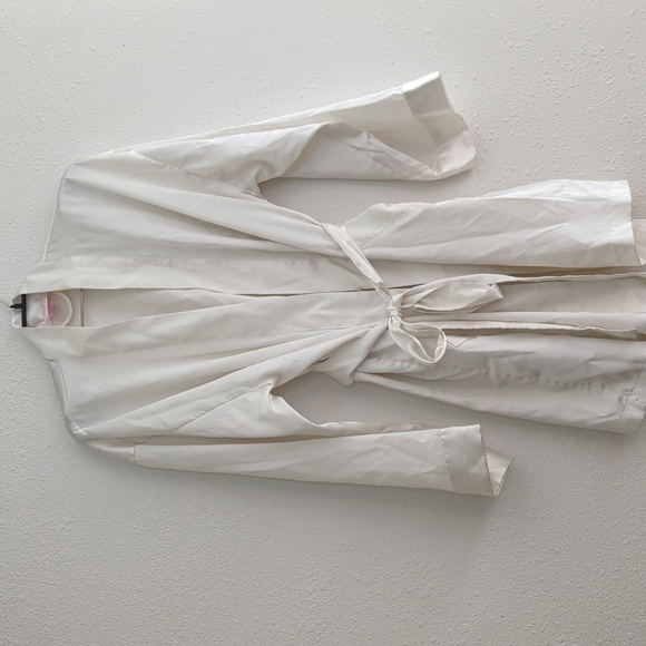 Victoria's Secret Off White Ivory Vintage Robe One Size Pockets Waist Tie Y2K - Picture 9 of 10